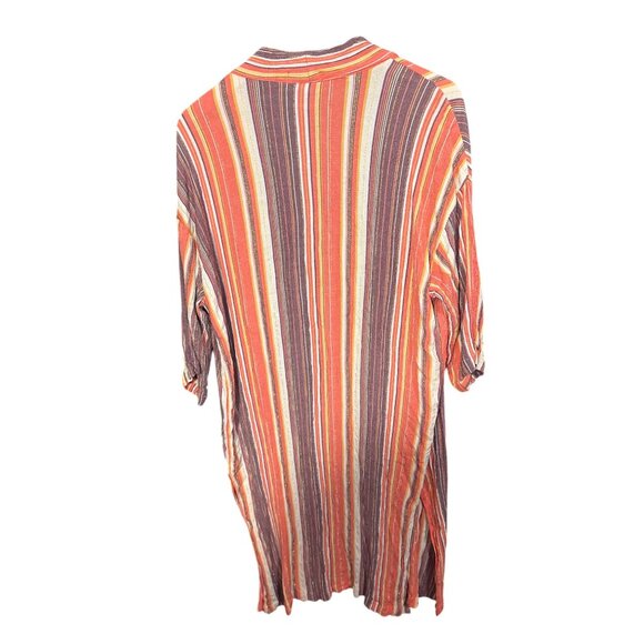 P.J. Salvage Multi-Color Striped Lightweight Kimono Cardigan Duster US L/XL 100% - Picture 7 of 7